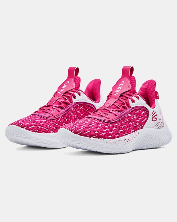 Unisex Curry Flow 9 Team Basketball Shoes, Pink, pdpMainDesktop image number 3